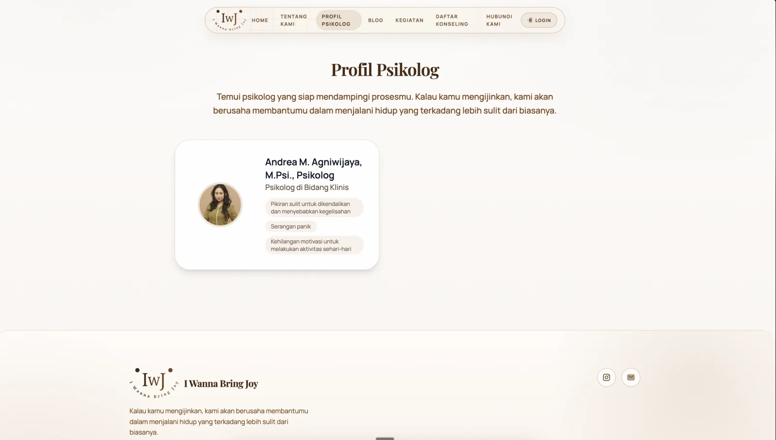 Halaman profil psikolog