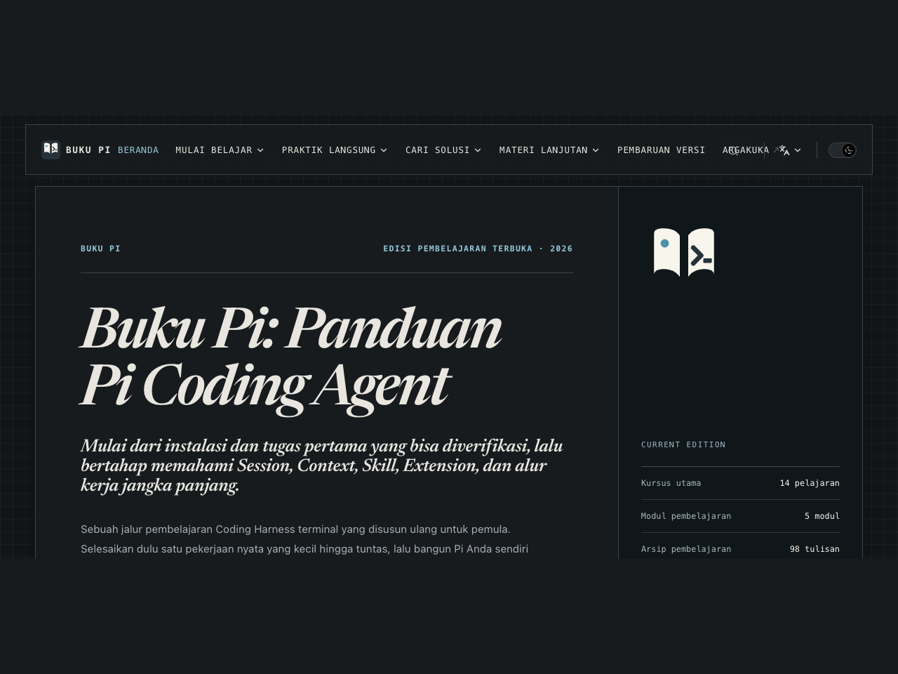 Buku Pi: guide to the Pi coding agent
